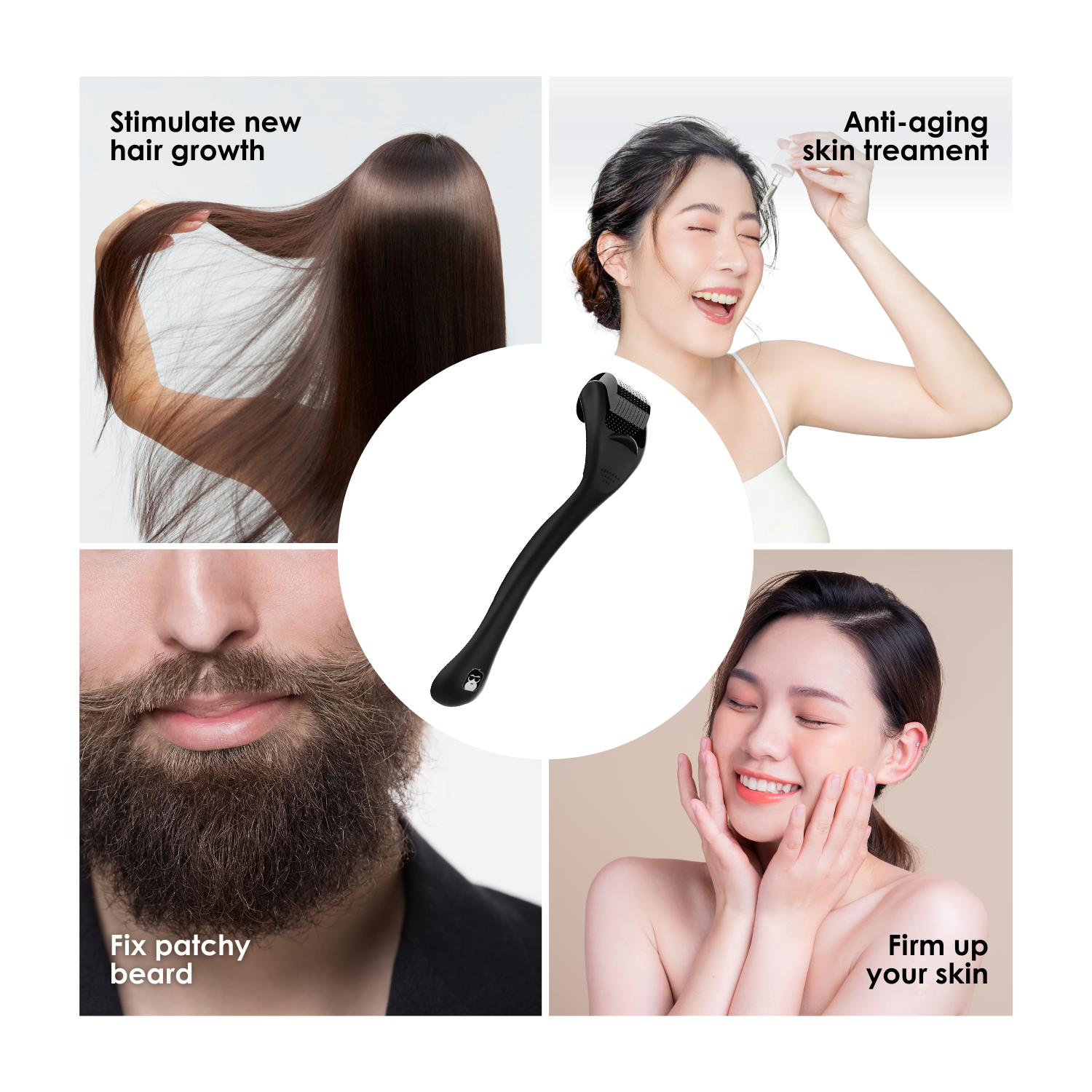 Apestomen Derma Roller Medical-Grade 540-Pin Titanium Derma Roller Mirconeedling Skin Rejuvenation & Beard, Hair Growth