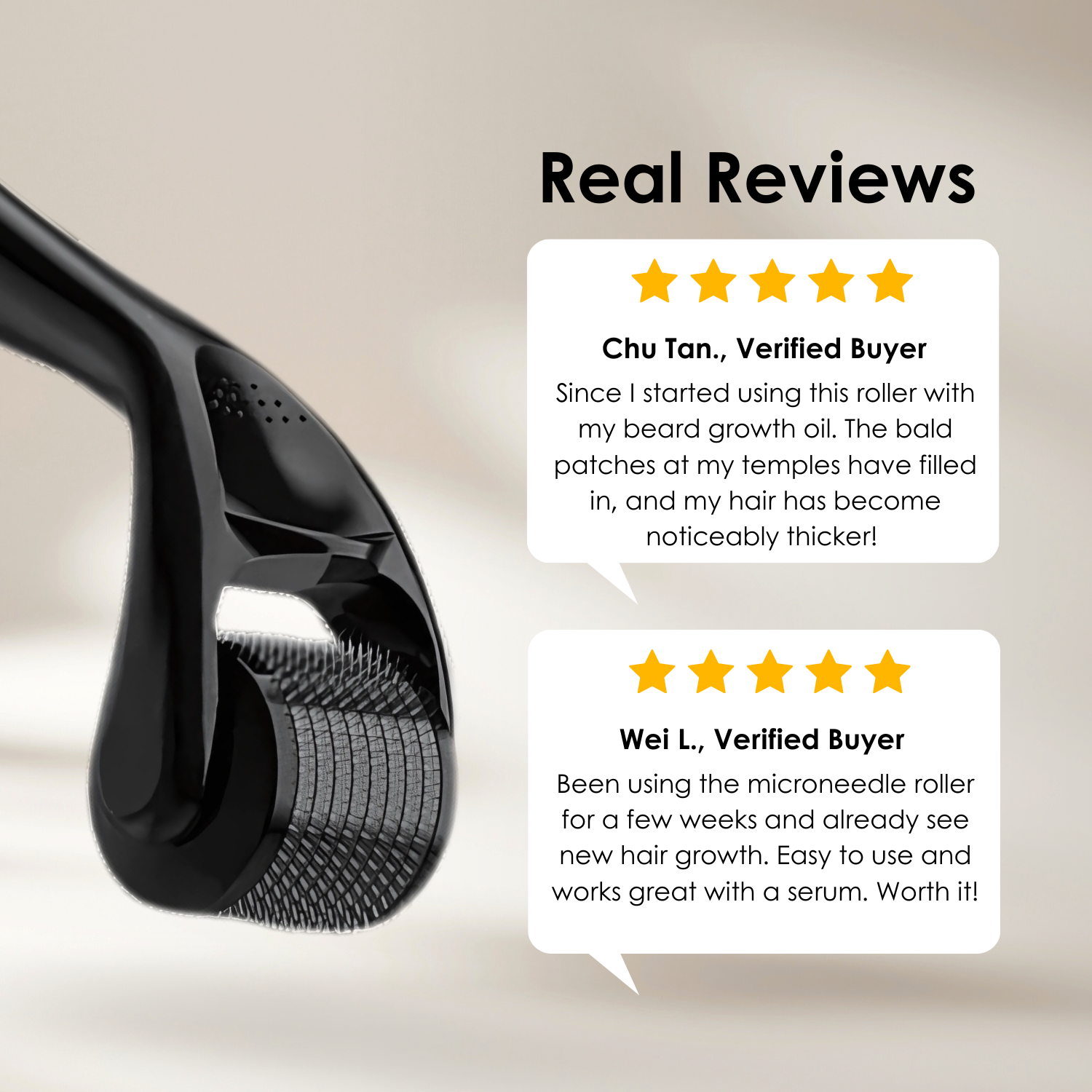 Apestomen Derma Roller Medical-Grade 540-Pin Titanium Derma Roller Mirconeedling Skin Rejuvenation & Beard, Hair Growth